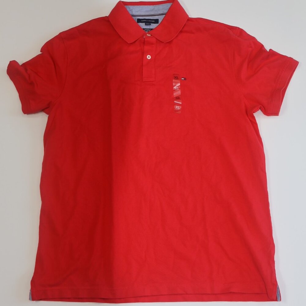 Tommy Hilfiger Men's Red Polo Shirt Size XL